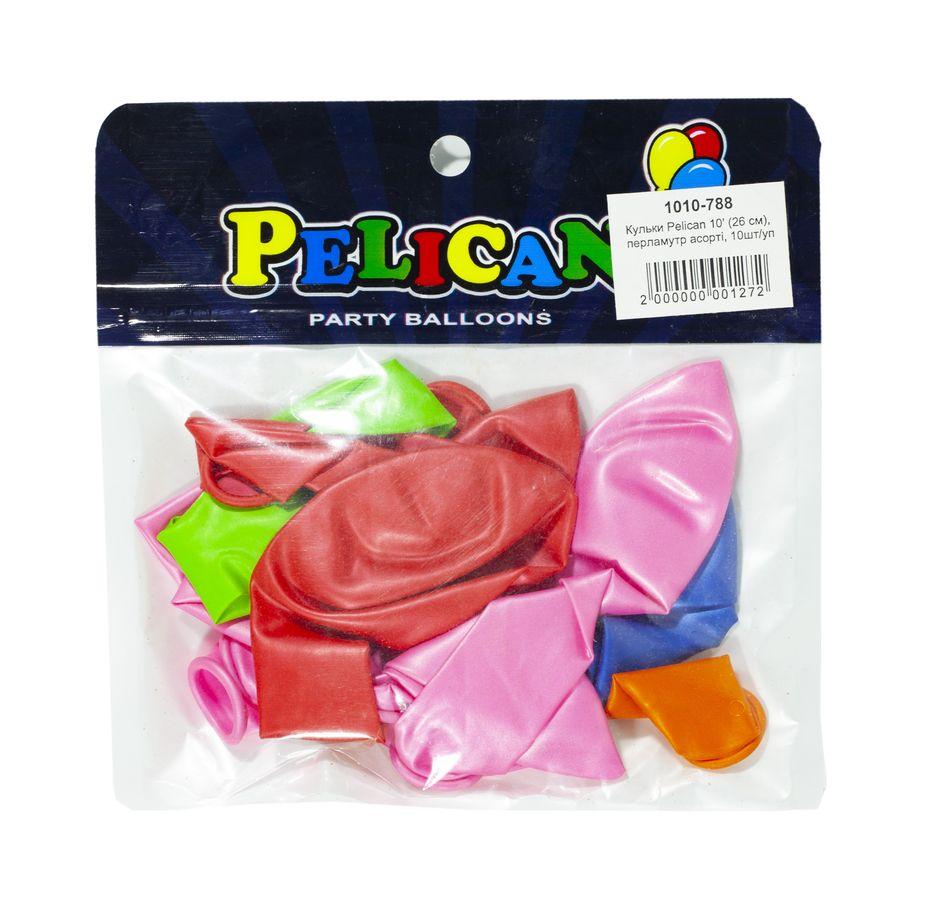 Кульки повітряні Pelican 10' (26 см) перламутр асорті 10 шт/уп 815788 KNZ