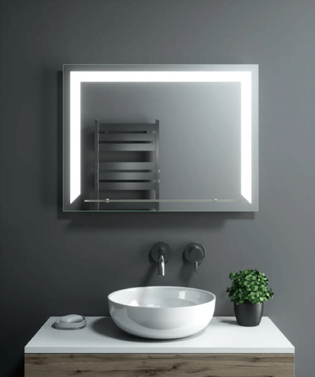 Дзеркало LED (80*80*2,5 см) vz-al-d35 з полицею