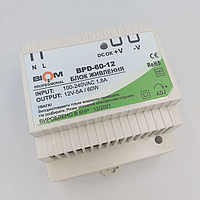 Блок питания LED Biom на DIN-рейку TH35/ЕС35 60W 5A 12V IP20 BPD-60-12