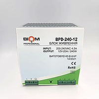 Блок питания LED Biom на DIN-рейку TH35/ЕС35 360W 30A 12V IP20 BPD-360-12