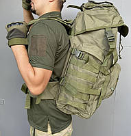 Рюкзак - наплічник туристичний тактичний військовий на 55 літрів . Колір - зелений