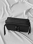 Жіноча сумка клатч Marc Jacobs Total Black Logo (чорна) AS027 маленька сумочка з емблемою Марсоблас top, фото 4