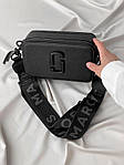 Жіноча сумка клатч Marc Jacobs Total Black Logo (чорна) AS027 маленька сумочка з емблемою Марсоблас top, фото 5