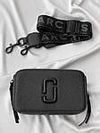 Жіноча сумка клатч Marc Jacobs Total Black Logo (чорна) AS027 маленька сумочка з емблемою Марсоблас top, фото 7