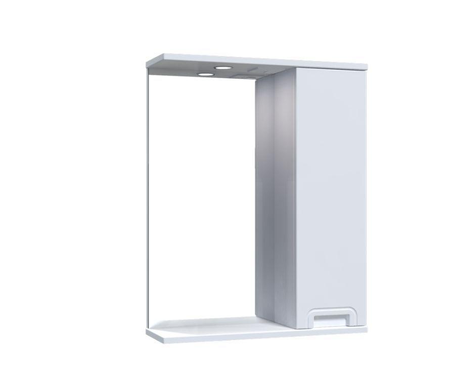 Шкафчик подвесной с зеркалом AQUARIUS SIMPLI AQ-U1112470782 55x70x17см c подсветкой белый 152740 - фото 1 - id-p1668900407