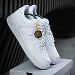 Чоловічі кросівки Nike Air Force (білі) низькі стильні кросівки 1259 Найк топ, фото 2