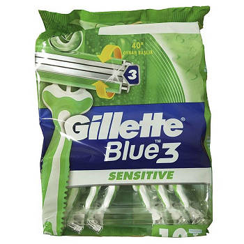 Станок для гоління Gillette Blue 3 Sensitive одноразовий 12 шт