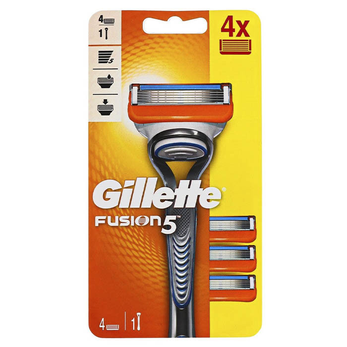 Станок для гоління Gillette Fusion з 4 змінними касетами