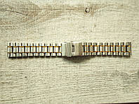18 20 22 24 26 мм Crossbar Литой Браслет для часов (Цвет Серебро с золотом). Стальной ремешок на часы 20 мм