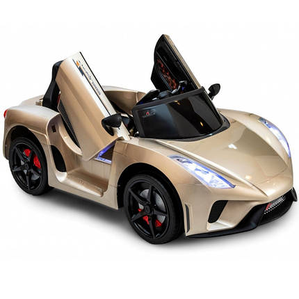 Дитяча машина на акумуляторі Just Drive LAMBO V12. 2 мотори по 30 Вт, MP3, 6 км/ч. Золотий, фото 1