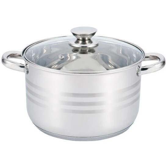 Кастрюля з нержавейки UNIQUE UN-5006 4,5л 22 см зі скляною кришкою