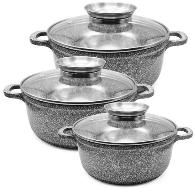 Набір круглих Казанів з гранітним покриттям UNIQUE UN-5511