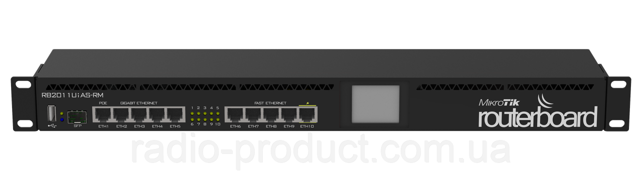 Маршрутизатор MikroTik RB2011UiAS-RM - фото 1 - id-p1668980184