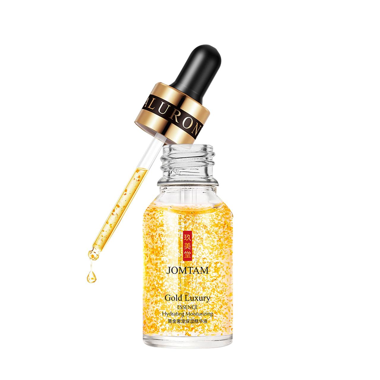 Сироватка для обличчя із золотими частинками JOMTAM Gold Luxury Hydrating Moisturizing Essence (15 мл), фото 1