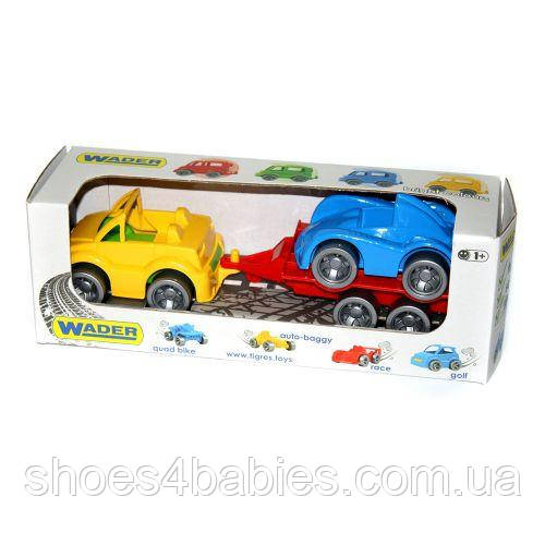 Набір машинок (кабріолет, перегонова машина та причіп)