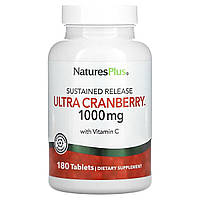 Ультра Журавлина 1000 мг, з уповільненим вивільненням, Ultra Cranberry, Natures Plus, 180 таблеток