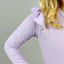 1058сир Сіреневий лонгслив для дівчинки, рубчик тм BosKids розмір 110 см, фото 3