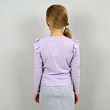 1058сир Сіреневий лонгслив для дівчинки, рубчик тм BosKids розмір 110 см, фото 4