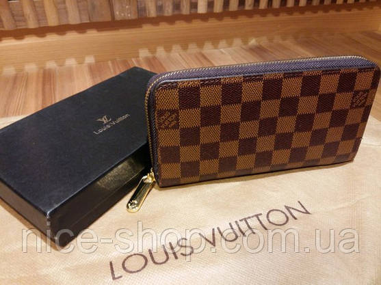 Гаманець Louis Vuitton коричневий в клітк, фото 3