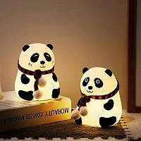 Ночник-светильник силиконовый на аккумуляторе с разными цветами подсветки Панда
