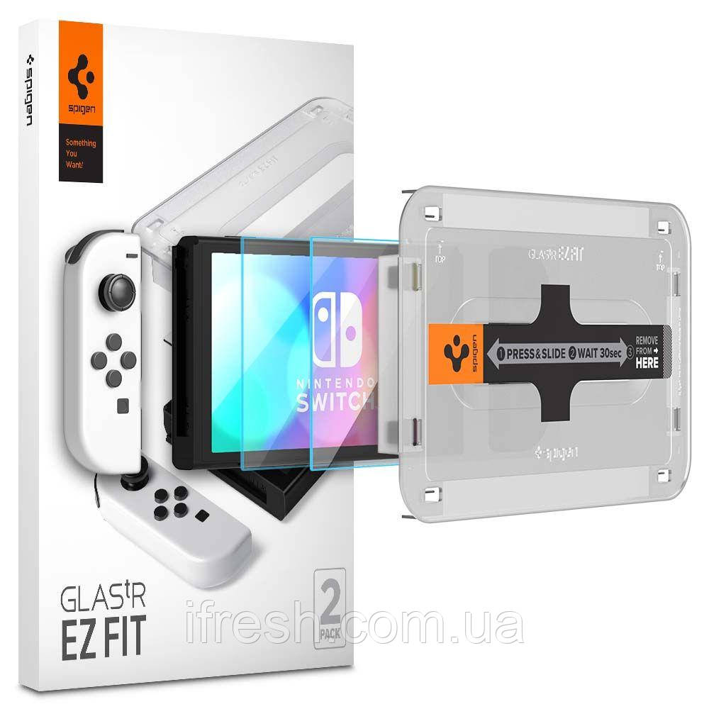 Захисне скло Spigen для Nintendo Switch OLED - EZ FIT GLAS.tR (1 шт), Clear (AGL03829)