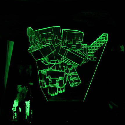 Акриловий світильник-нічник Minecraft 2 зелений tty-n001830, фото 1