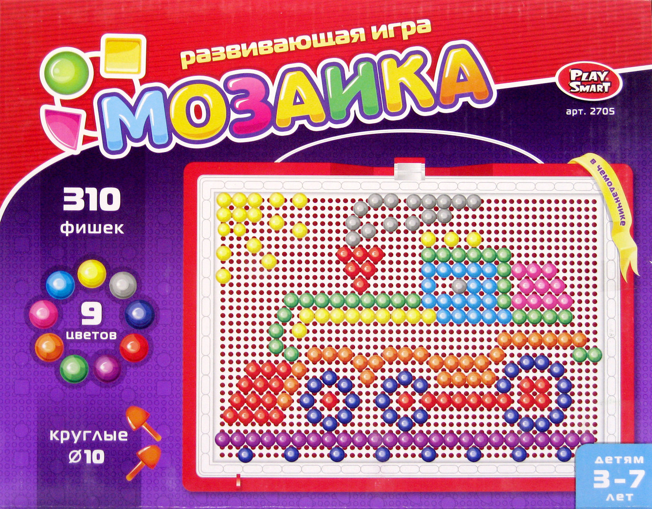Мозаїка Play Smart 2705, 310 фішок ø10мм, 9 кольорів