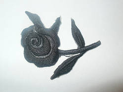 Вишивка клейова трояндочка чорна 20 шт.