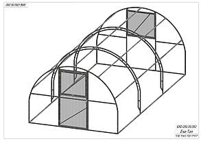 Аркова "Еко топ 3х4" під полікарбонат 4 мм (оцинкована труба 30х30 мм)