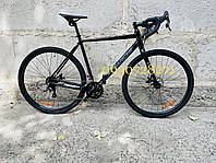 Гравийный велосипед DeMARCHE Gravel Point 28" L-TWOO (рама L, 18S, 2х9) черный глянец