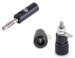 Роз'єм "банан" + гніздо 21мм Чорний