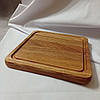Дубова кухонна дошка 25х25 см професійна квадратна або дошка для подачі страв, фото 2