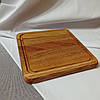 Дубова кухонна дошка 25х25 см професійна квадратна або дошка для подачі страв, фото 7