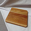Дубова кухонна дошка 25х25 см. професійна квадратна або дошка для подачі страв, фото 5