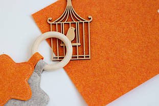 Фетр корейський жорсткий меланж 1,2 мм 85*100см С-207 оранжевий