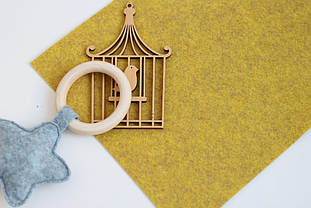 Фетр корейський жорсткий меланж 1,2 мм 85*100см С-205 жовтий