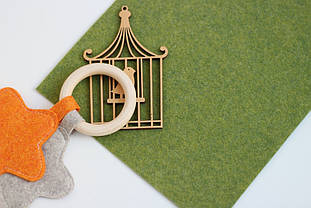 Фетр корейський жорсткий меланж 1,2 мм 85*100см С-206 салатовий