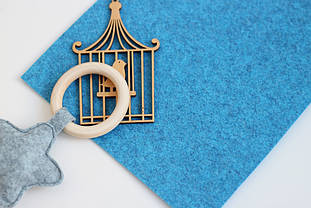 Фетр корейський жорсткий меланж 1,2 мм 85*100см С-209 блакитний