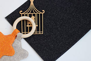 Фетр корейський жорсткий меланж 1,2 мм 85*100см С-210 чорний