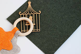 Фетр корейський жорсткий меланж 1,2 мм 85*100см С-212 болотний