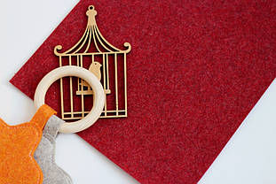 Фетр корейський жорсткий меланж 1,2 мм 85*100см С-208 червоний