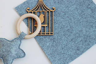 Фетр корейський жорсткий меланж 1,2 мм 85*100см С-204 блакитно-сірий