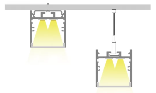 Способ монтажа линейных алюминиевых светильников чертеж