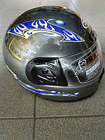 Шлем для скутера серый, №501 размер XL(60-62)