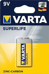 Батарейка Varta Superlife Крона 6F22/ 9V / сольова / БЛІСТЕР