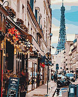 Картина по номерам городской пейзаж Париж из-за угла 40х50см картины в цифрах города роспись Brushme BS30083