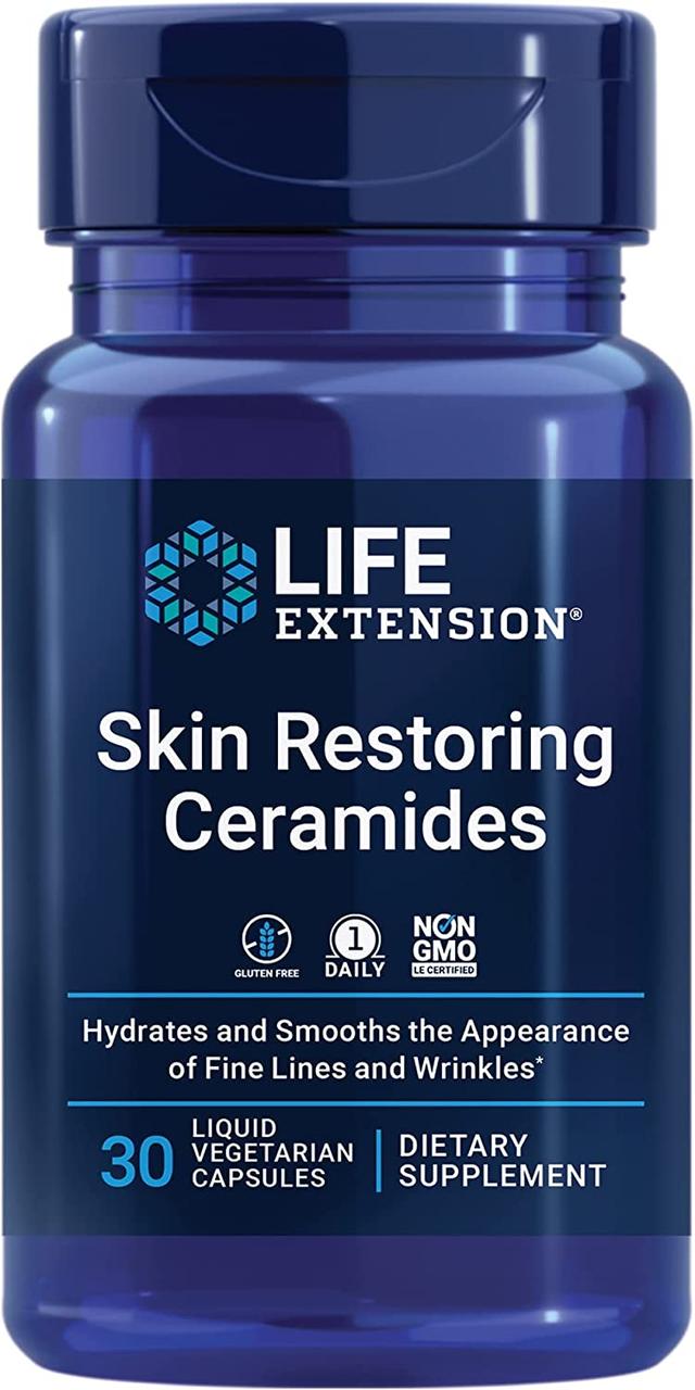 Life Extension фіто кераміди (цераміди) для обличчя та відновлення шкіри, 350 мл, 30 капсул