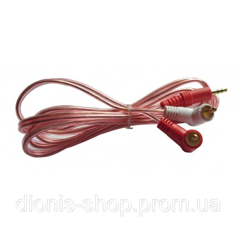 Кабель Mini Jack (миниджек 3.5) на 2RCA Угловой 1.5м 3pin 15 Мм ...