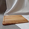 Дерев'яна кухонна дошка 35х25 см. професійна або дошка для подачі страв із ясеня, фото 4