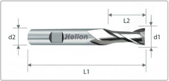 Фреза кінцева двопера D 5,0 х 57 х 13 HSS M42 DIN 844K  z:2    Helion (Іспанія)